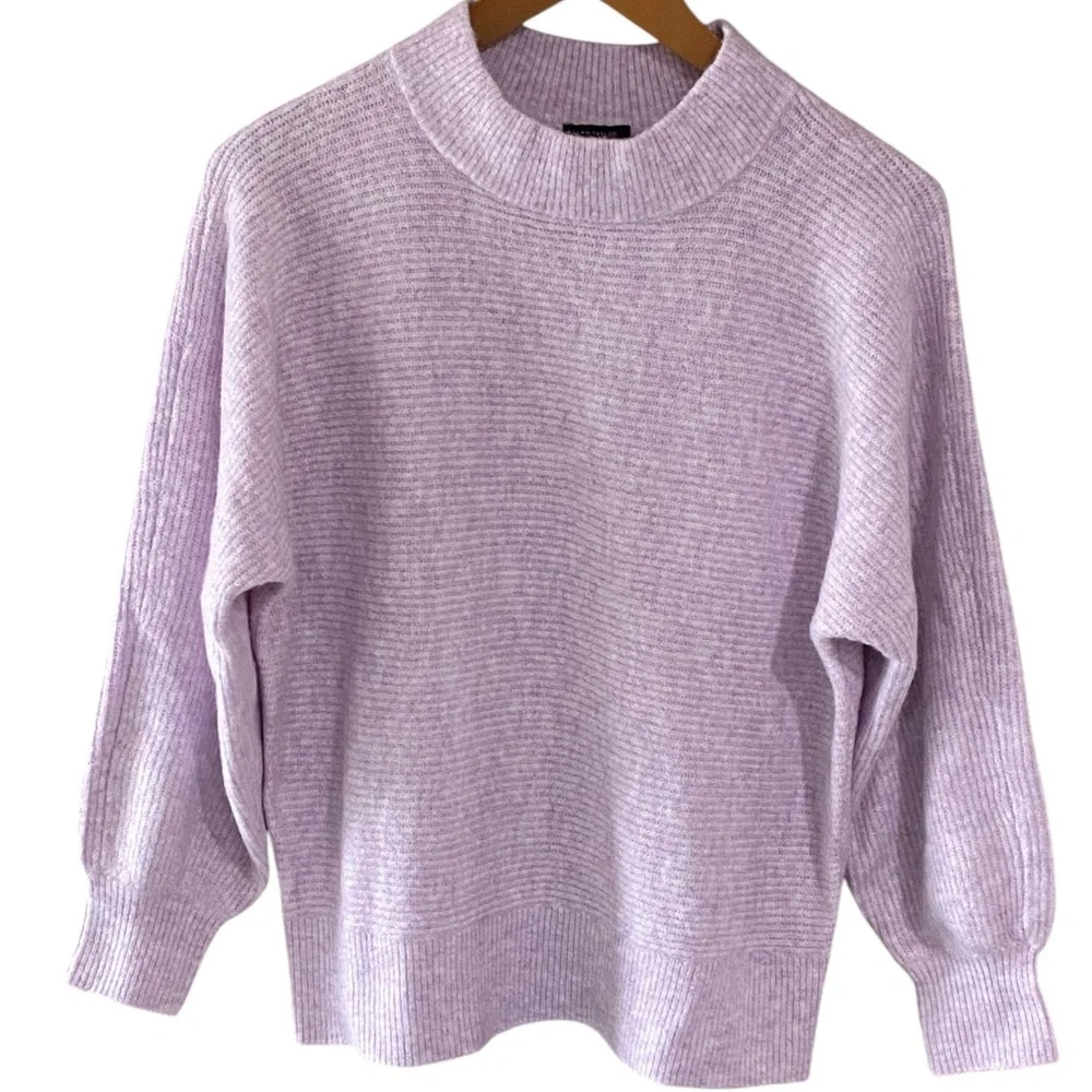 Ann Taylor Factory Cozy Ribbed Balloon Sleeve Sweater Size Medium - Picture 2 of 15